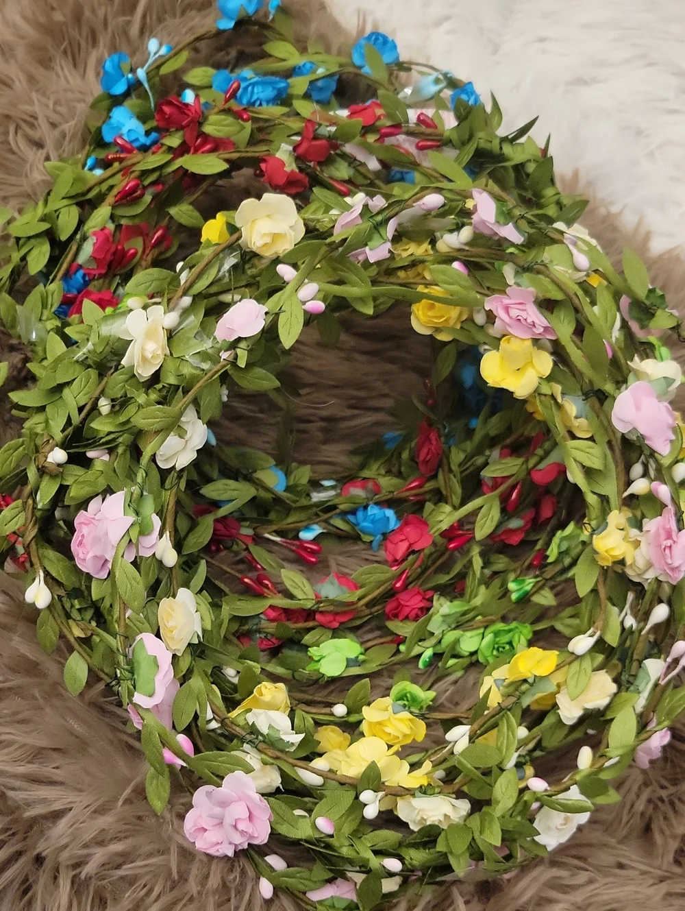Floral Flower Crown Headbands - Multicolor Rose Wreaths. Bundle Of 22.